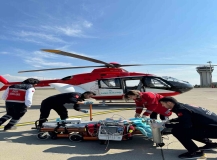 Şırnak’ta hipertansiyon sorunu olan çocuk ambulans helikopter ile Van’a götürüldü
